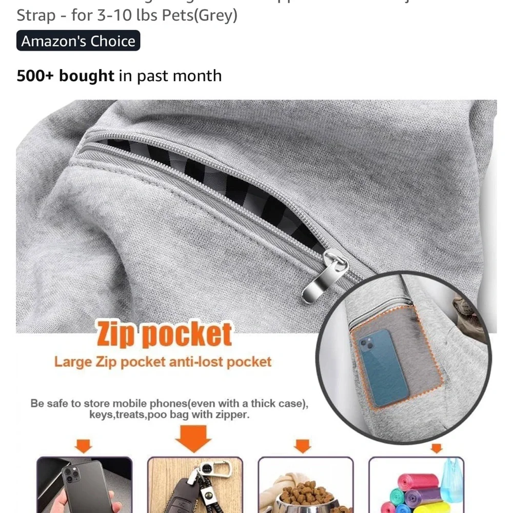 Gray Pet Sling Carrier